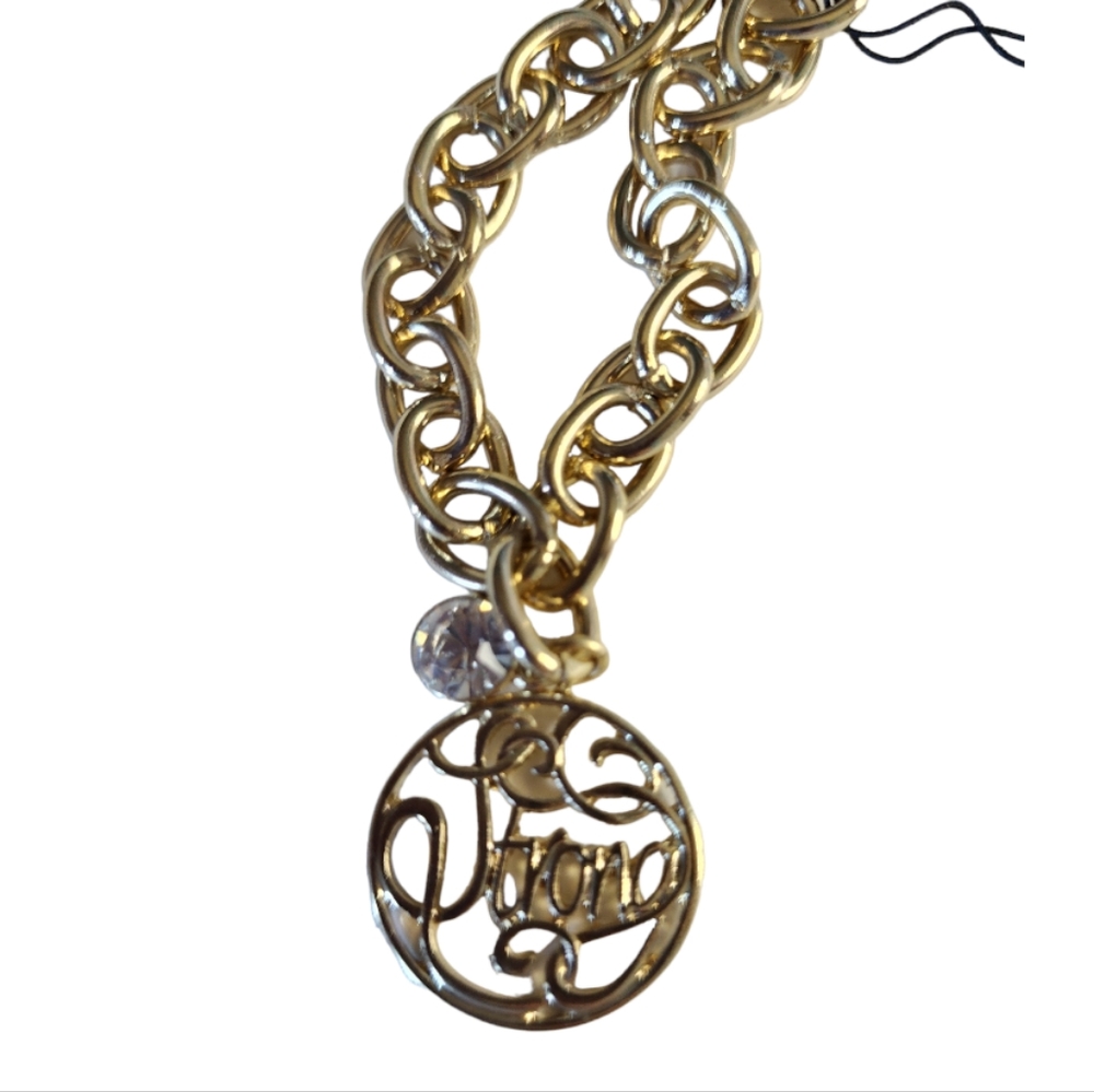 NWT G by Gennaro Strong Gold Toned with Crystal Clasp Bracelet - Picture 2 of 2